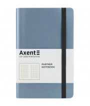 Блокнот AXENT 125*195мм 96арк. Partner Soft 8206-14-A срібно-синій, на гумуці (клітинка) /8206-14-A/