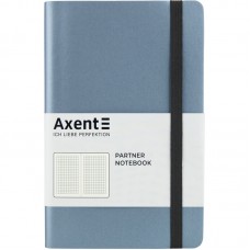 Блокнот AXENT 125*195мм 96арк. Partner Soft 8206-14-A срібно-синій, на гумуці (клітинка) /8206-14-A/