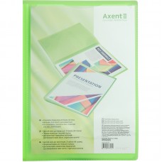Папка 20 файлів А4, AXENT 1020-26-A прозора зелена (48) /1020-26-A/