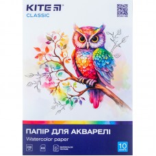 Папір для акварелі А3, 10арк. 200г/м KITE K-268 Classic /K-268/