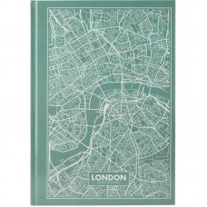 Книга канц. тв.обкл. А4  96арк. # офс. AXENT Maps London, бірюзовий /8422-516-A/