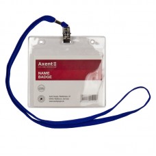 Бейдж (ідентифікатор) AXENT 4504, 100х80мм горизонтальний, прозорий на шнурку /4504-A/