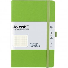 Блокнот AXENT 125*195мм 96арк. Partner салатовий, на гумці, крем. папір (клітинка) /8201-04-A/