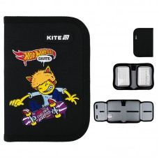 Пенал без наповнення 1 відділення KITE HW25-622-2 Hot Wheels, з 2-ма клапанами /HW25-622-2/