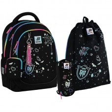 Рюкзак шкільний KITE Education SET_MH25-700M Monster High + (пенал, сумка д/взуття) /SET_MH25-700M/