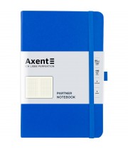 Блокнот AXENT 125*195мм 96арк. Partner блакитний, на гумці, крем. папір (клітинка) /8201-07-A/