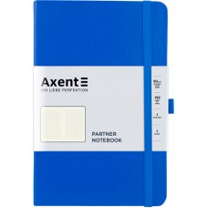 Блокнот AXENT 125*195мм 96арк. Partner блакитний, на гумці, крем. папір (клітинка) /8201-07-A/