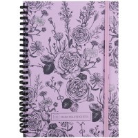 Блокнот AXENT A5 на спір. тв. пал. 80арк. Olga Selyshcheva, Pink Roses 8471-2-A, на гумці (клітинка) /8471-2-A-OS/