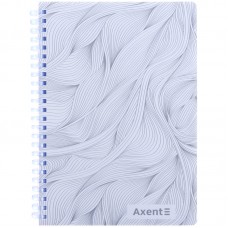 Блокнот AXENT A5 на спір. пласт. обкл. 80арк. 8472-3-A св.-блакитний (клітинка) /8472-3-A/