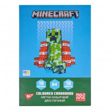 Картон кольоровий А4 10арк. 10кольорів YES 955456 Minecraft, двосторонній (25) /955456/