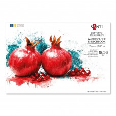 Скетчбук SANTI для акварели В5 18х26см 12 листов склейка 200г/м2