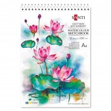 Скетчбук SANTI для акварели А4 12 листов пружина 200г/м2