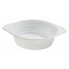 Тарілка пластик. 350мм супова одноразова (100) біла /0694/