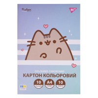 Картон кольоровий А4 10арк. 10кольорів YES 955463 Pusheen (25) /955463/
