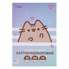 Картон кольоровий А4 10арк. 10кольорів YES 955463 Pusheen (25) /955463/