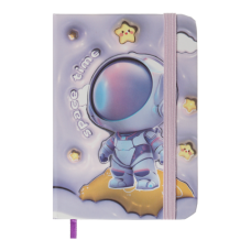 Блокнот ZiBi KIDS Line А7 тв. пал. 80арк. ASTRONAUT 117104 фіолетовий, на гумці, крем.папір (клітинка) (24) /ZB.117104/