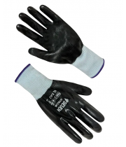 Рукавички робочі синтетичні біло-чорні з нітриловим покриттям (р.9) /69802/