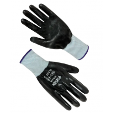 Рукавички робочі синтетичні біло-чорні з нітриловим покриттям (р.9) /69802/