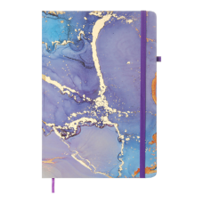 Блокнот BUROMAX А5 80арк. MARBLE 255121-07 фіолетовий, тв.лам.обкл., на гумці, крем.папір (16) /BM.255121-07/