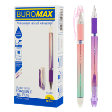 Ручка гелева BUROMAX 8312-01 0,5мм "пиши-стирай" GLOSS синя (12) /BM.8312-01/