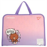 Папка для зошитів YES 492315 Line Friends В4, на блискавці з 2-ма ручками, пластик /492315/