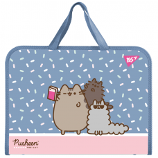 Папка для зошитів YES 492316 Pusheen B4, на блискавці, з 2-ма ручками, пластик /492316/