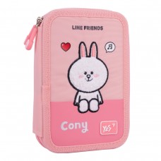 Пенал б/наповнення 2 від. YES 533638/P-01 Line Friends Pretty Choco and Cony /533638/