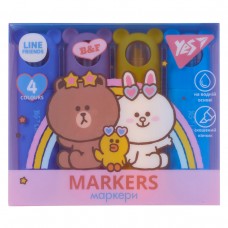 Маркер текстовий Yes Line Friends в наборі 4 шт