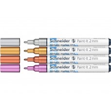 Набір маркерів художніх SCHNEIDER  4кол. ML01111501 Paint-It металік (2мм) /ML01111501/