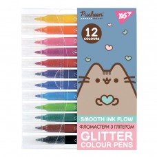 Фломастери YES 12кол. 650588 Pusheen, з гліттером /650588/