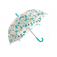 Парасолька дитяча тростина автомат ECONOMIX DINO WORLD 98450 прозоро-бірюзова /E98450/