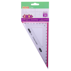 Косинець пласт. 90%/60% 14см ZiBi KIDS Line 5622-10 прозорий з рожевою смужкою (48) /ZB.5622-10/