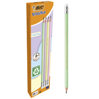 Олівець графітовий BIC Evolution Pastel HB, пластиковий, з ластиком (12) /bc518306/