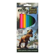 Олівці кольорові 12кол. ZiBi 2455 KIDS Line DINO тригранні, супер-м'які (24) /ZB.2455/