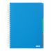Блокнот BUROMAX А4 на спір. пласт. обкл. з розділ. 120арк. BRIGHT 24345912-02 синій (36) /BM.24345912-02/
