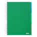 Блокнот BUROMAX А4 на спір. пласт. обкл. з розділ. 120арк. BRIGHT 24345912-04 зелений (36) /BM.24345912-04/