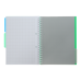 Блокнот BUROMAX А4 на спір. пласт. обкл. з розділ. 120арк. BRIGHT 24345912-04 зелений (36) /BM.24345912-04/