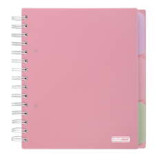 Блокнот BUROMAX B5 на спір. пласт. обкл. з розділ. 120арк. PASTEL 24355912-10 рожевий (48) /BM.24355912-10/