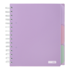 Блокнот BUROMAX B5 на спір. пласт. обкл. з розділ. 120арк. PASTEL 24355912-26 бузковий (48) /BM.24355912-26/