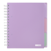Блокнот BUROMAX B5 на спір. пласт. обкл. з розділ. 120арк. PASTEL 24355912-26 бузковий (48) /BM.24355912-26/