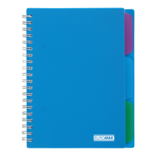 Блокнот BUROMAX B6 на спір. пласт. обкл. з розділ. 100арк. BRIGHT BM.24365912-02 синій (72) /BM.24365912-02/