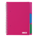 Блокнот BUROMAX B6 на спір. пласт. обкл. з розділ. 100арк. BRIGHT BM.24365912-10 рожевий (72) /BM.24365912-10/