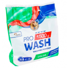 Пральний порошок Pro WASH автомат  1,5кг Color + д/ручного прання