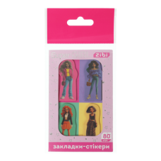 Стікер-закладки ZiBi 40*25мм 4х20арк. 15300 SUPER GIRL, пластикові (24) /ZB.15300/