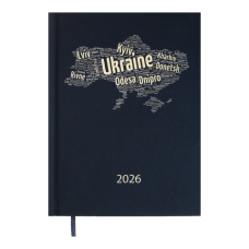 Щоденник датований 2026 BUROMAX А5 POWER 2157-03 "UKRAINE" темно-синій (друкована обкл.) /BM.2157-03/