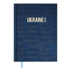 Щоденник датований 2026 BUROMAX А5 POWER 2157-54 "UKRAINE" кобальтовий (друкована обкл.) /BM.2157-54/