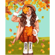 Картина по номерам SANTI Осенняя прогулка 40*50 см