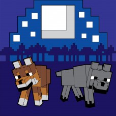 Картина по номерам SANTI Майнкрафт. Волки 25х25 см LED подсветка