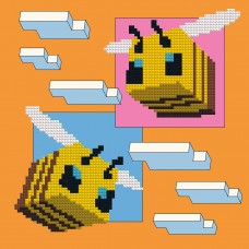 Картина за номерами з алмазною мозаїкою SANTI Майнкрафт Бджілки 25х25 см