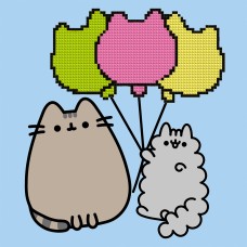 Картина по номерам с алмазной мозаикой SANTI Пушин Друзья и воздушные шарики 25х25 см